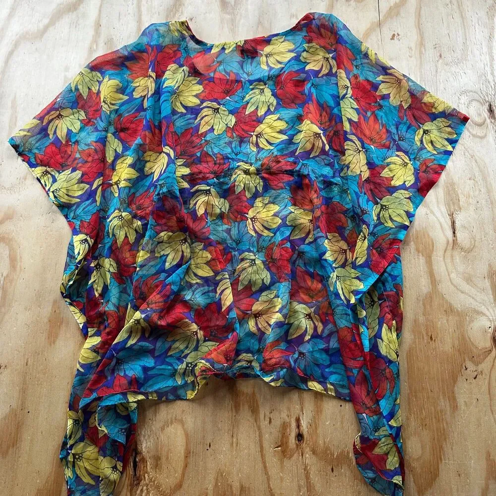California Breeze Floral Sheer Swimsuit Cover-Up - OS